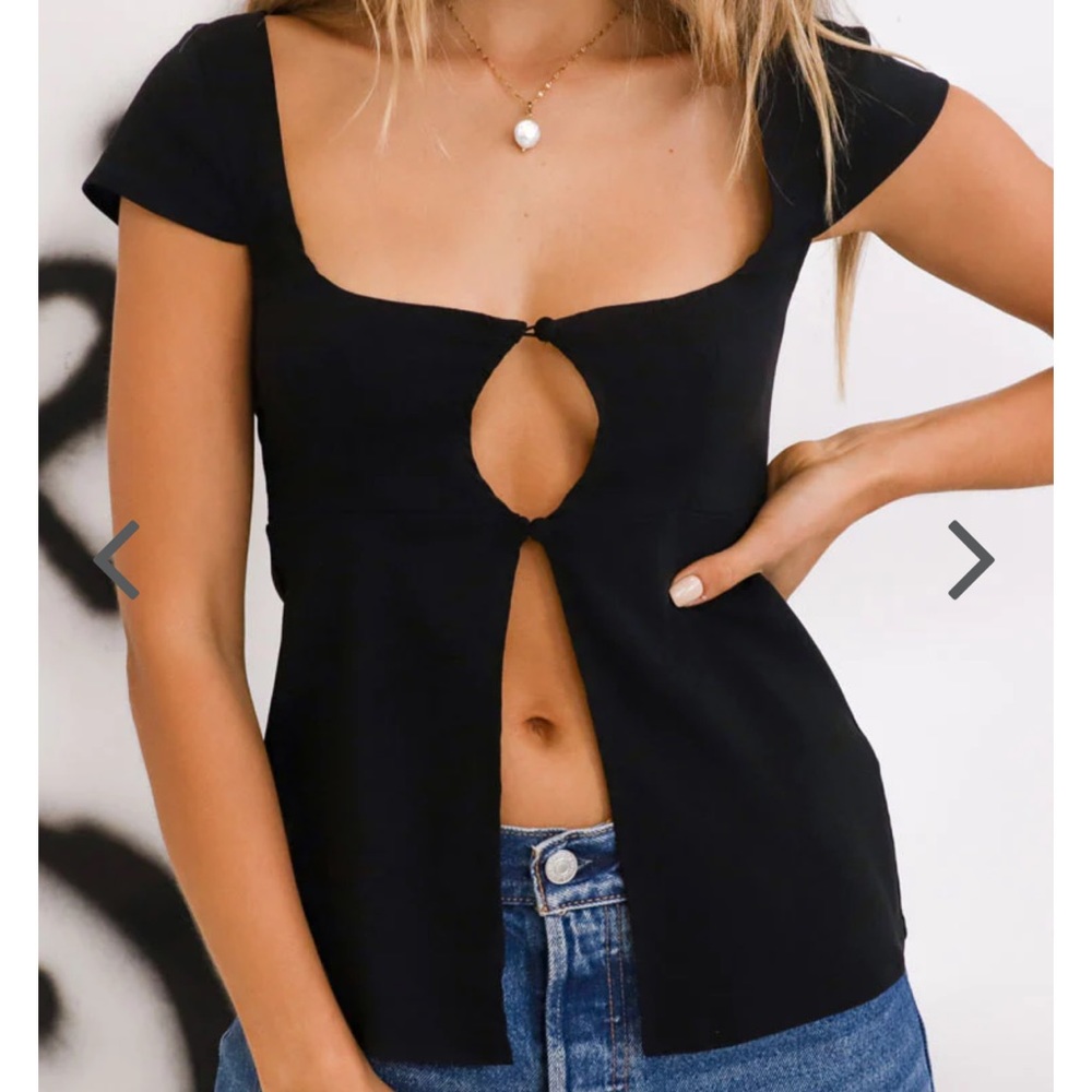 Verge Girl Black Cut-Out Top
